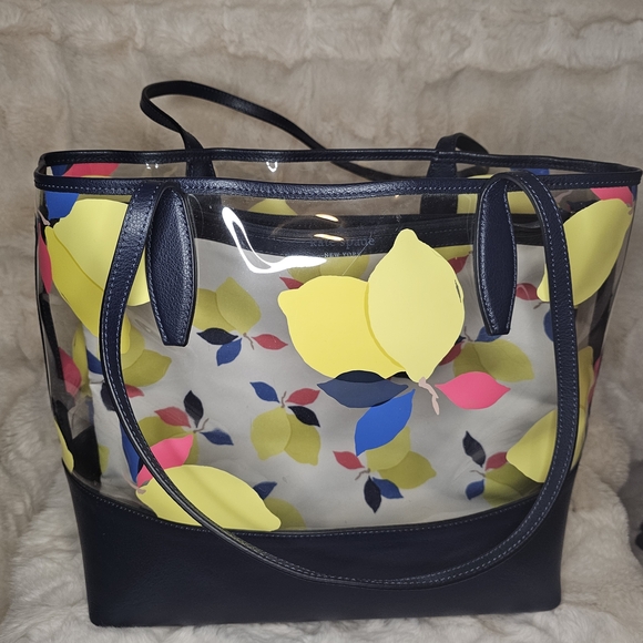 kate spade Handbags - Kate Spade Navy and Multicolor Leaf Tote